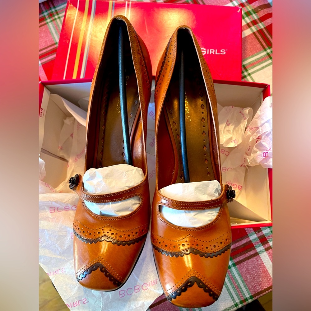 BCBGirls Women's Brown Leather Heels